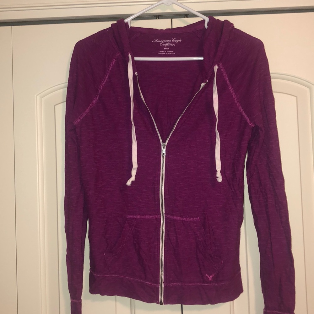 American Eagle Purple Zip Up Hoodie